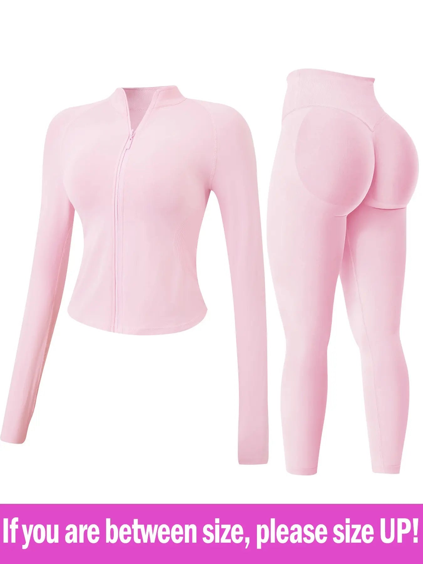 Women'S 2-Piece Tracksuit Set, Seamless Stand-Collar Zipper Windproof Slim Warm Long Sleeve Top & Tight Hip Lifting Pants, Quick Dry Stretchy Breathable with Thumb Holes, Sweatsuit Set, Sweatsuit Outfits, Athletic Activewear Tracksuits, Workout Sets Women