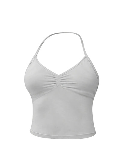 Women'S Sleeveless Sports Bra Set, Detachable Pads, High-Waisted Tight Pants, Sporty Style, Ideal for Yoga, Fitness, Daily Wear, Fitness Suit