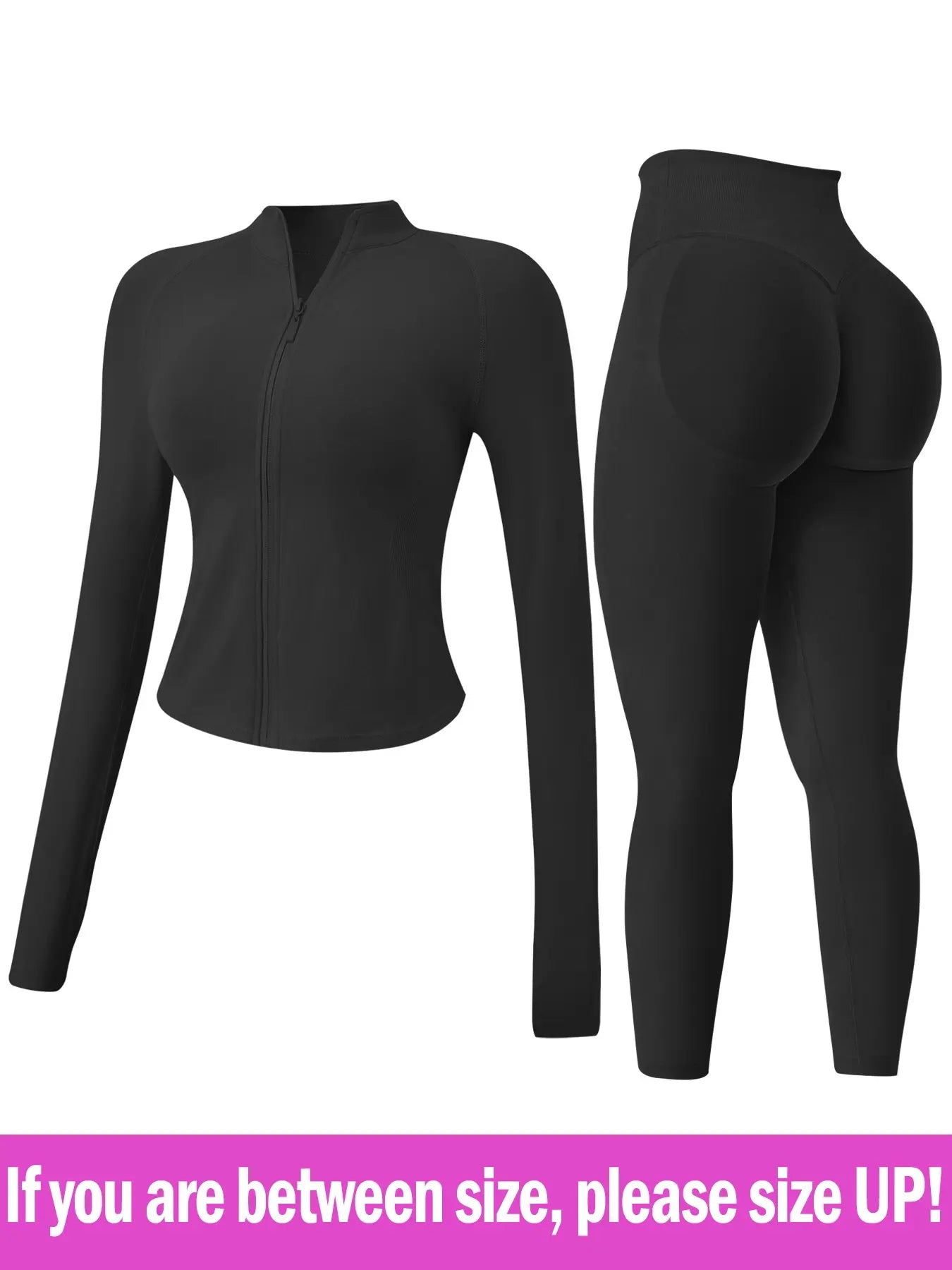 Women'S 2-Piece Tracksuit Set, Seamless Stand-Collar Zipper Windproof Slim Warm Long Sleeve Top & Tight Hip Lifting Pants, Quick Dry Stretchy Breathable with Thumb Holes, Sweatsuit Set, Sweatsuit Outfits, Athletic Activewear Tracksuits, Workout Sets Women