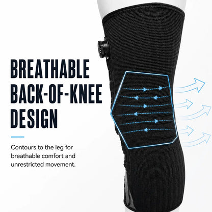 Professional Adjustable Knee Brace with Patella Gel Pad and Dual Side Stabilizers for Enhanced Support during Sports and Workouts - Ideal for Father's Day Gift