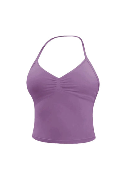 Women'S Sleeveless Sports Bra Set, Detachable Pads, High-Waisted Tight Pants, Sporty Style, Ideal for Yoga, Fitness, Daily Wear, Fitness Suit