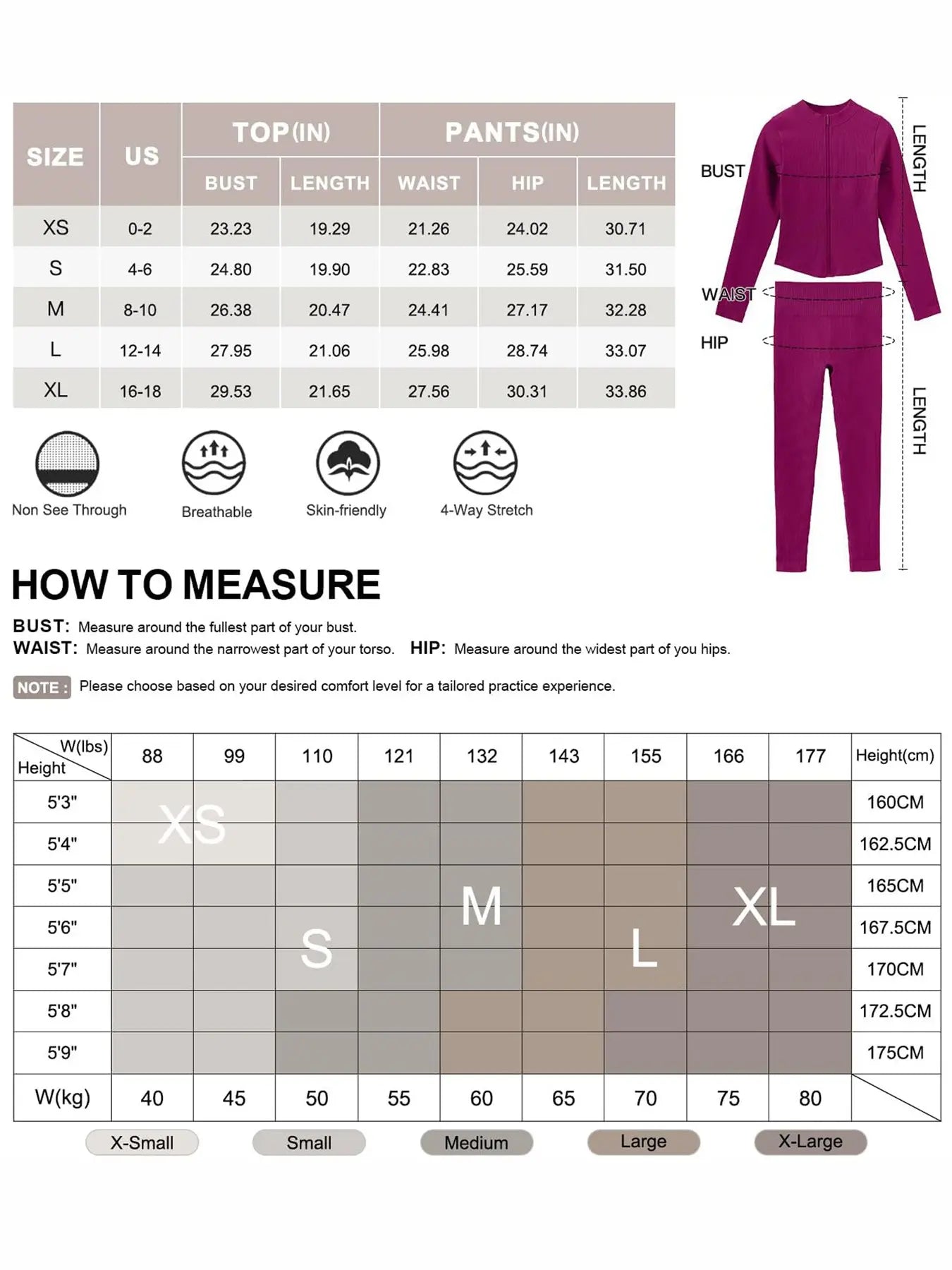 Women'S 2-Piece Tracksuit Set, Seamless Stand-Collar Zipper Windproof Slim Warm Long Sleeve Top & Tight Hip Lifting Pants, Quick Dry Stretchy Breathable with Thumb Holes, Sweatsuit Set, Sweatsuit Outfits, Athletic Activewear Tracksuits, Workout Sets Women