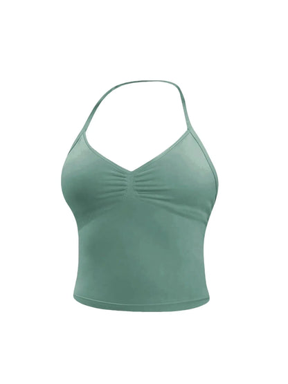 Women'S Sleeveless Sports Bra Set, Detachable Pads, High-Waisted Tight Pants, Sporty Style, Ideal for Yoga, Fitness, Daily Wear, Fitness Suit