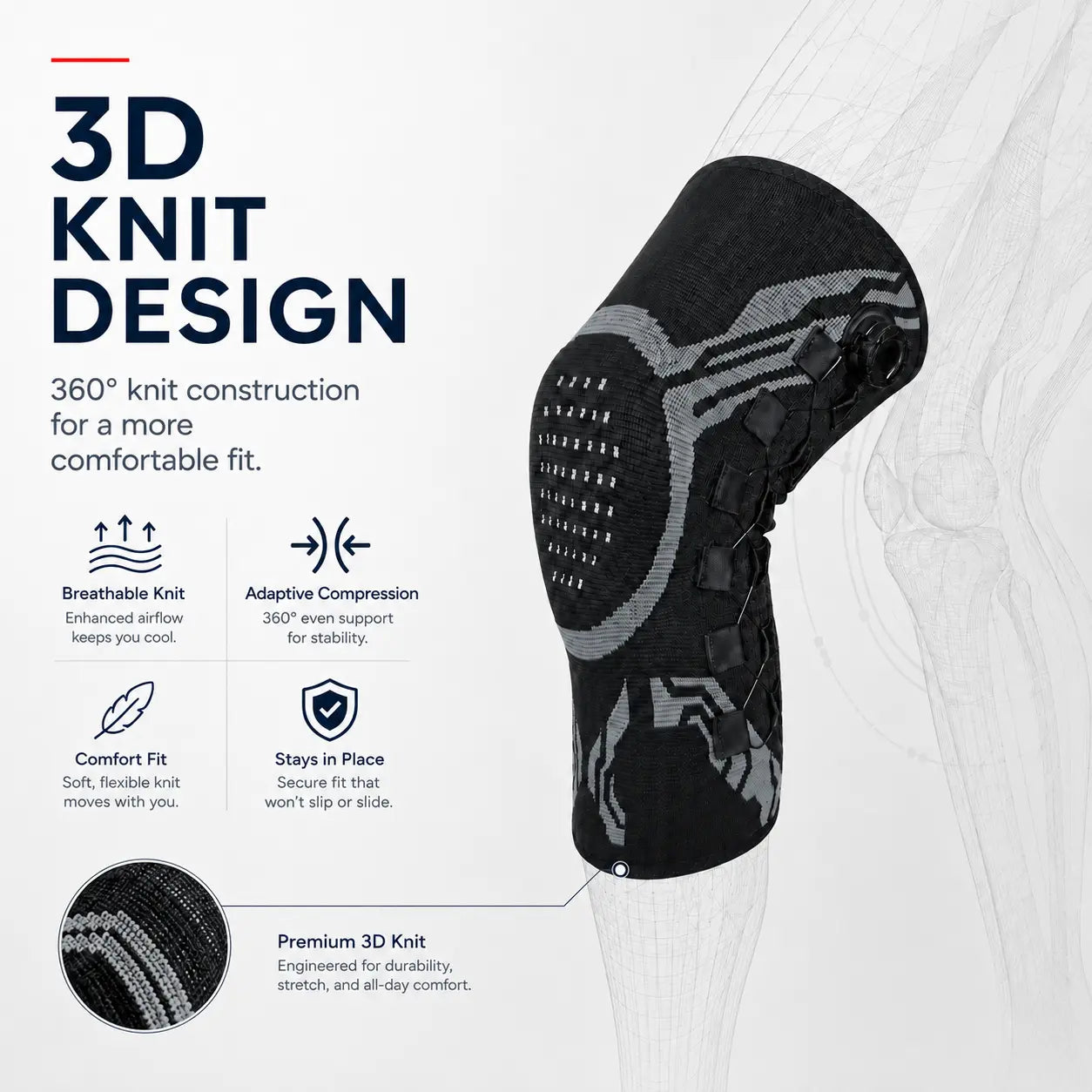 Professional Adjustable Knee Brace with Patella Gel Pad and Dual Side Stabilizers for Enhanced Support during Sports and Workouts - Ideal for Father's Day Gift