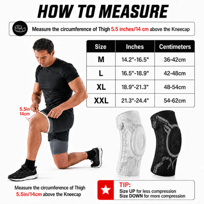 Professional Adjustable Knee Brace with Patella Gel Pad and Dual Side Stabilizers for Enhanced Support during Sports and Workouts - Ideal for Father's Day Gift