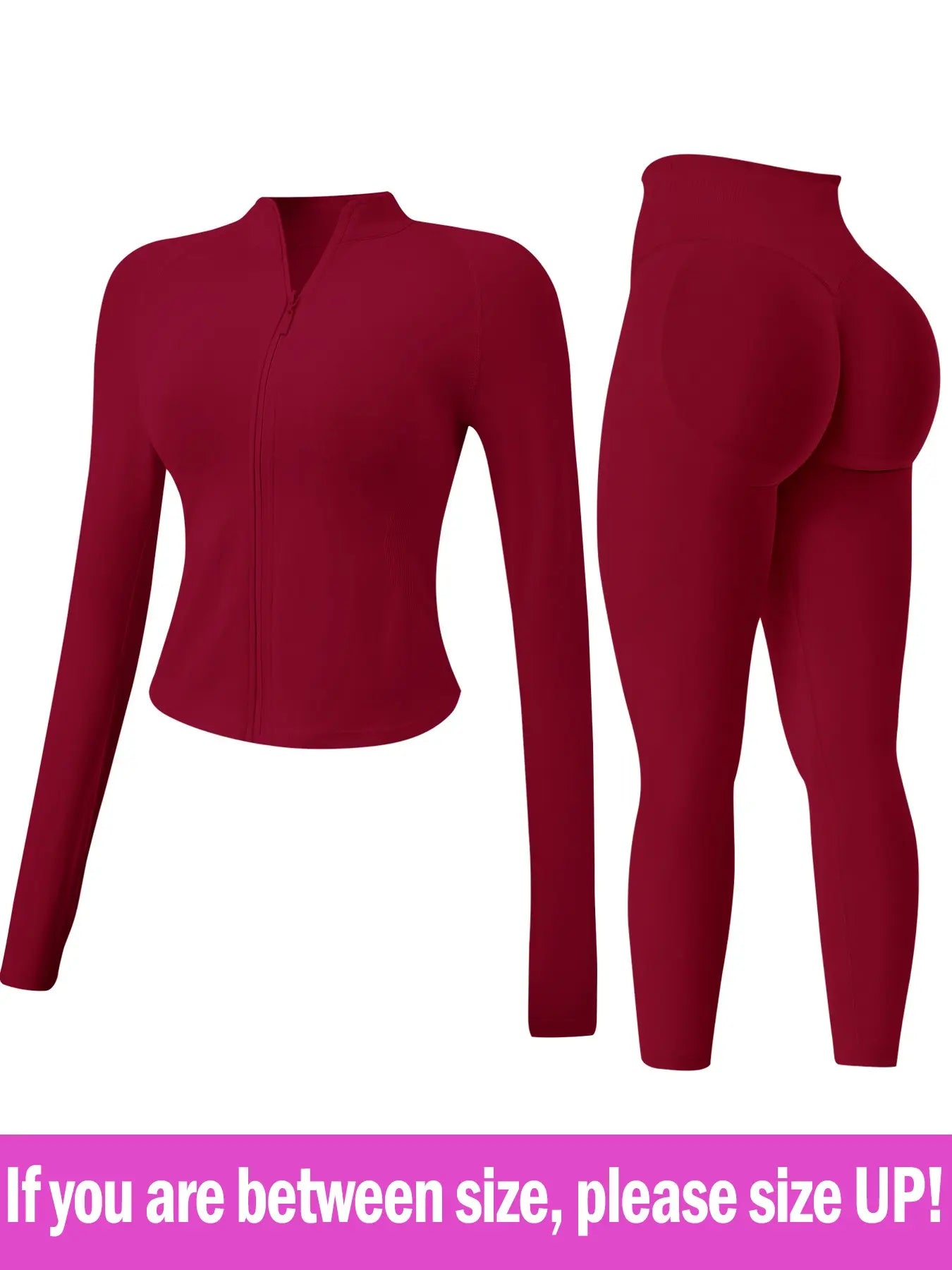 Women'S 2-Piece Tracksuit Set, Seamless Stand-Collar Zipper Windproof Slim Warm Long Sleeve Top & Tight Hip Lifting Pants, Quick Dry Stretchy Breathable with Thumb Holes, Sweatsuit Set, Sweatsuit Outfits, Athletic Activewear Tracksuits, Workout Sets Women